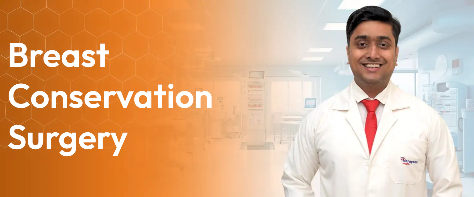 Breast conservation surgery process, highlighting breast cancer treatment and tissue preservation.